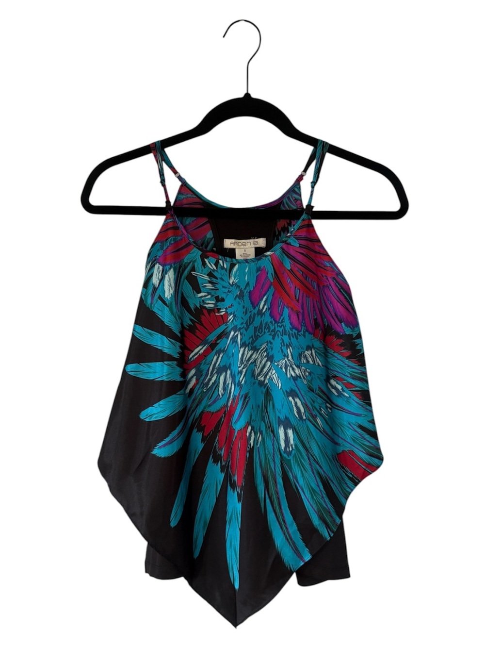 Arden B Handkerchief Hem Floral Print Tank Top